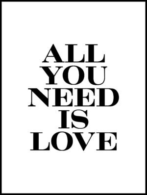 Posteran Plakat Napis All You Need