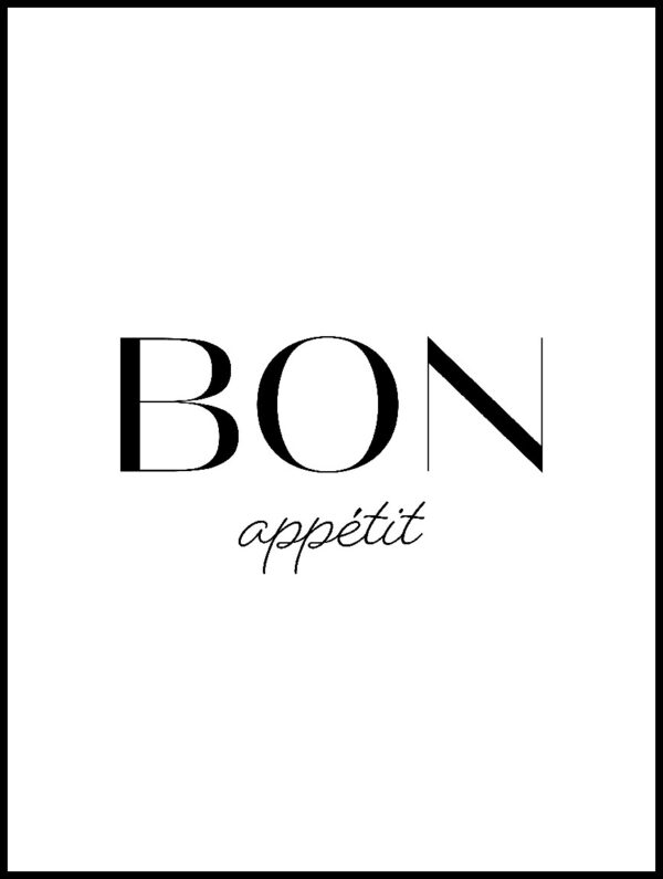 Posteran Plakat Napis Bon Appetit