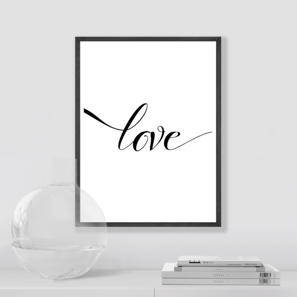 Plakat Napis Love Posteran Plakaty Obrazy