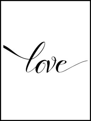Posteran Plakat Napis Love