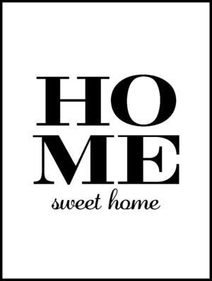 Posteran Plakat Napis Home Sweet Home