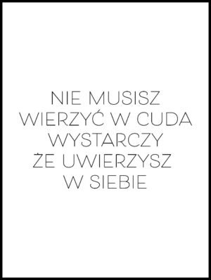 Plakat Motywacyjny Wiara w Siebie Posteran