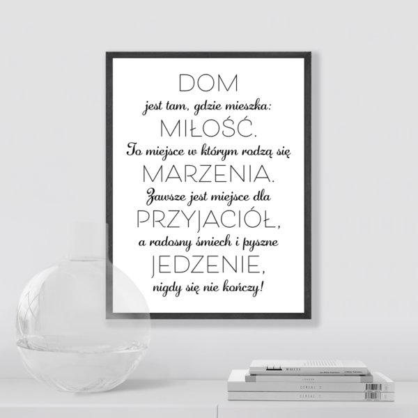 Plakat Napis Dom Jest Tam Gdzie Miłość Posteran Plakaty Obrazy