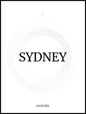 Posteran Plakat Napis Sydney