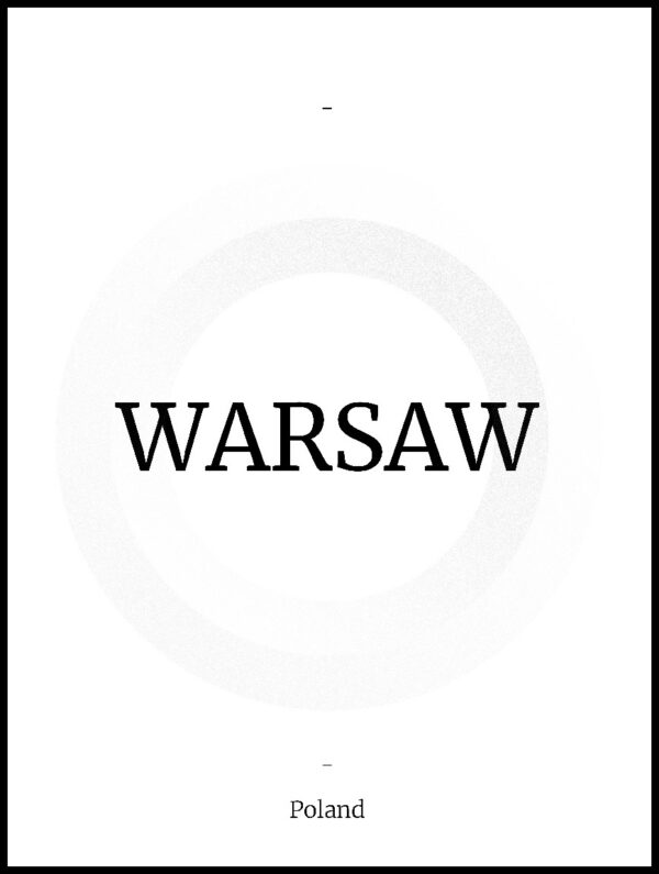 Posteran Plakat Napis Warsaw