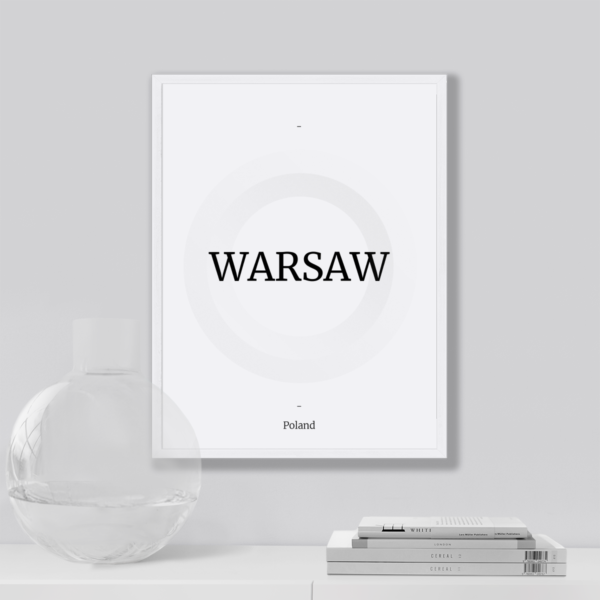 Plakat Napis Warsaw Posteran Plakaty Obrazy