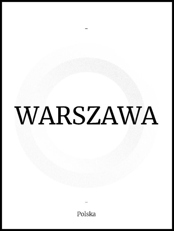 Posteran Plakat Napis Warszawa