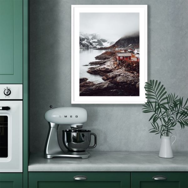 Plakat Czerwone Domy Nad Jeziorem Posteran Plakaty Obrazy