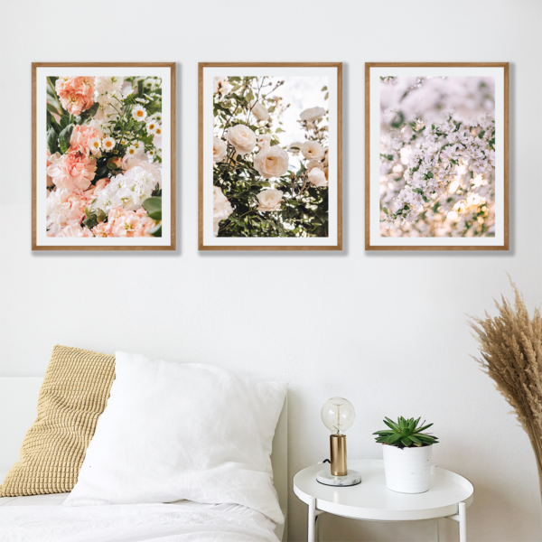 Plakaty 3 szt. Kwiaty Róże Posteran Plakaty Obrazy