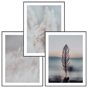 Posteran Plakaty 3 szt. Boho Śnieg