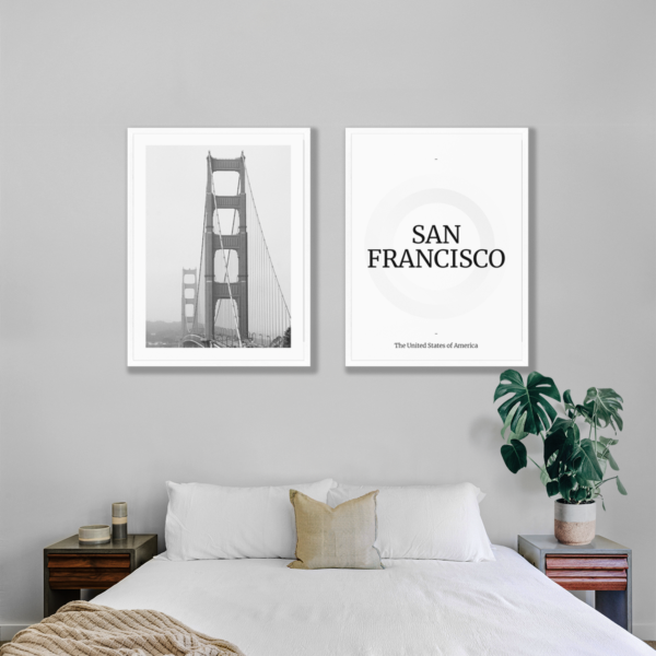 Plakat 2 szt. Miasto San Francisco Posteran Plakaty Obrazy