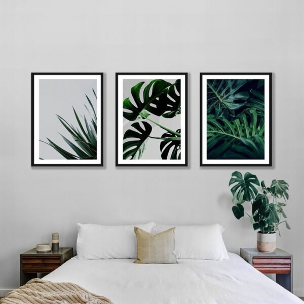 Plakaty 3 szt. Monstera Liście Posteran Plakaty Obrazy