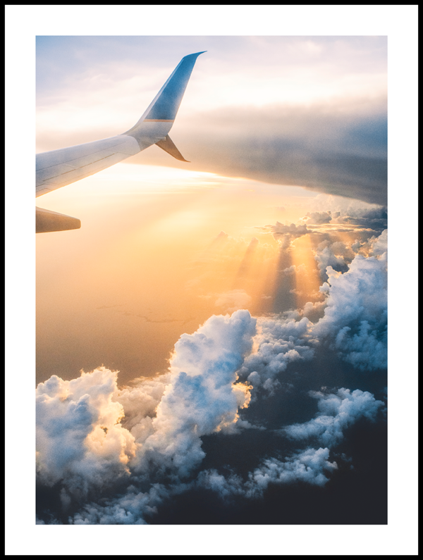 Posteran Plakat Samolot w Chmurach