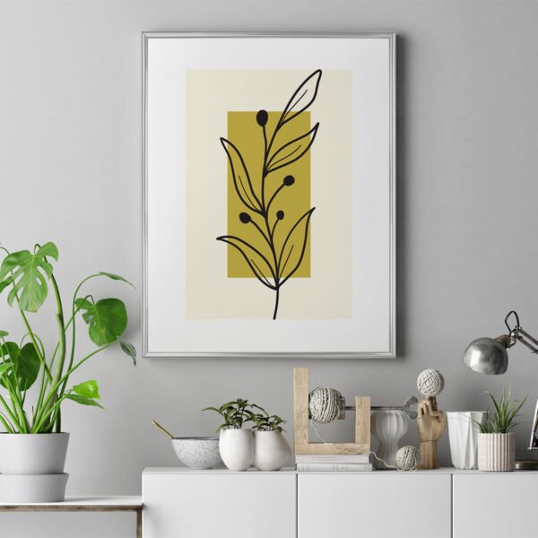 Plakat Łodyga z Liścmi i Kuleczkami