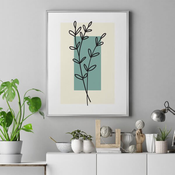 Plakat Ozdobne Gałązki z Liśćmi